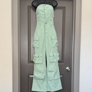 Elegant Mint Strapless Jumpsuit